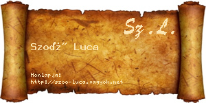 Szoó Luca névjegykártya